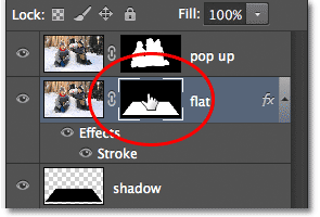 Selecting the layer mask by clicking on the mask thumbnail.