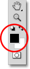 The Foreground color swatch in the Tools panel in Photoshop.