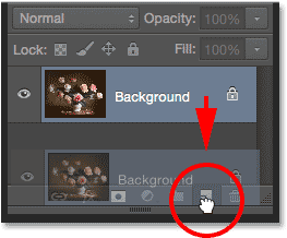 Dragging the Background layer onto the New Layer icon.