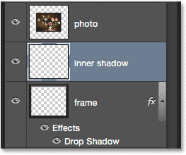 The Layers panel showing the new inner shadow layer.