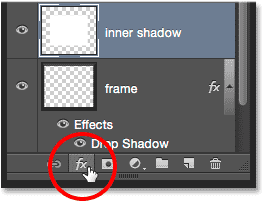 Clicking on the Layer Styles icon.