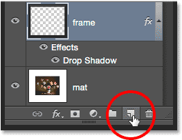 The New Layer icon in the Layers panel.