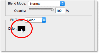 Clicking the color swatch to change the color of the stroke.