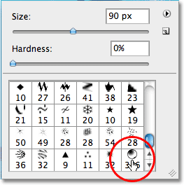 The Brush Preset Picker in Photoshop.