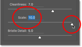 Increasing Scale to its highest value.