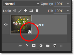 A Smart Object icon inside the layer preview thumbnail.