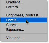 Adding a Levels adjustment layer. 