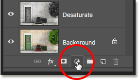 Clicking the New Fill or Adjustment Layer icon in the Layers panel. 