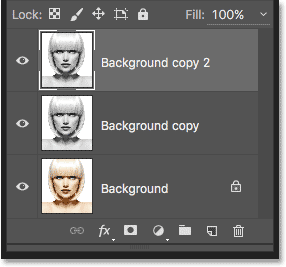 The new Background copy 2 layer appears above the other layers. 