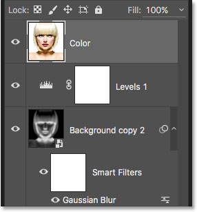 The Color layer now sits at the top of the layer stack. 