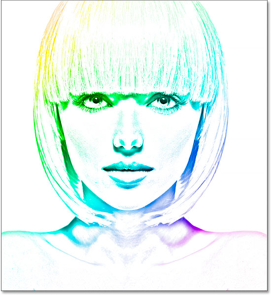 Photoshop photo to sketch effect, colorized with a gradient. 