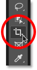 Selecting the Crop Tool from Photoshop's toolbar