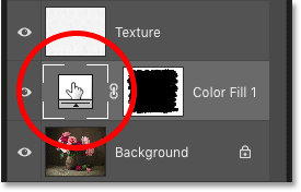 Double-clicking the Solid Color fill layer's color swatch in Photoshop.