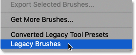 Loading the Legacy Brushes in Photoshop