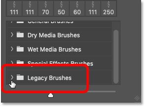 با چرخش پوشه Legacy Brushes را در فتوشاپ باز کنید