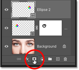 Clicking the Layer mask icon. 