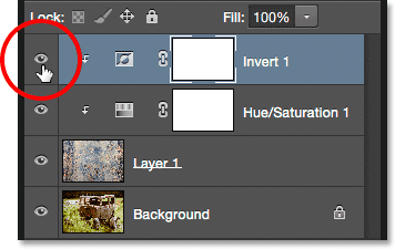 The Invert adjustment layer's visibility icon.