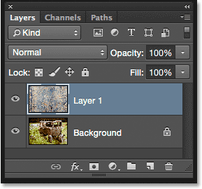 The Layers panel in Photoshop. 