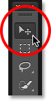 Selecting the Move Tool in Photoshop. 