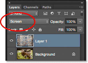 The Screen layer blend mode in Photoshop. 