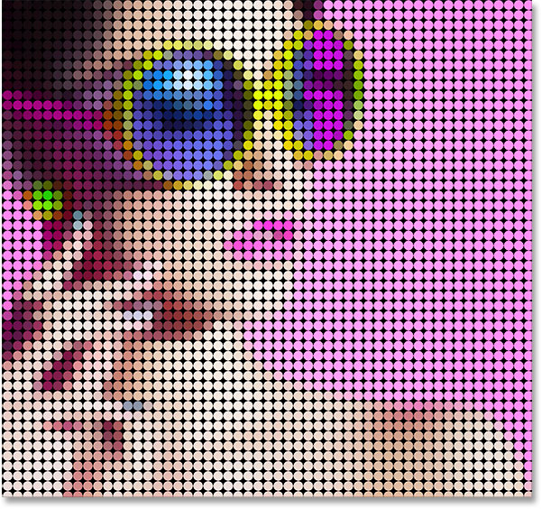 Photoshop photo to color dots effect