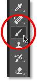 Selecting the Brush Tool from the Toolbar