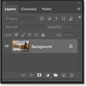 The Layers panel showing the original image