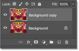 The Layers panel showing the new Background copy layer. 