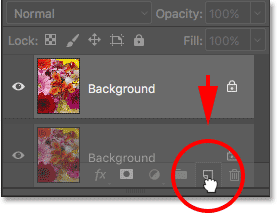 Dragging the Background layer onto the New Layer icon. 