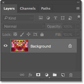 The Layers panel showing the merged layers. 