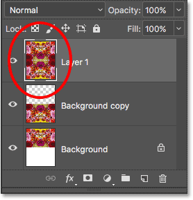 The two original layers are now merged on to a third layer in Photoshop. 