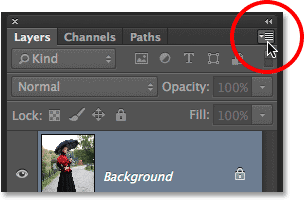 Clicking the Layers panel menu icon.com