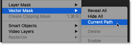 How to turn a path into a vector mask in Photoshop