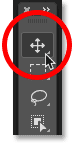 Selecting the Move Tool from Photoshop's toolbar