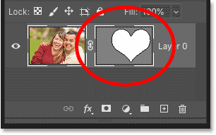 The vector mask thumbnail in Photoshop's Layers panel