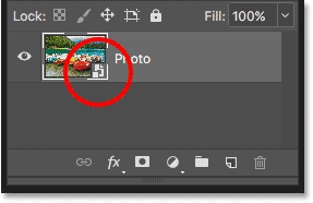 The Photo layer has been converted to a Smart Object