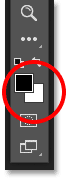 The Foreground and Background color swatches in Photoshop toolbar