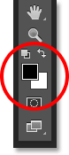 The Foreground and Background color swatches in the Tools panel. Image © 2015 Photoshop Essentials.com.