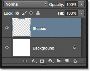 The Layers panel showing the new Shapes layer.