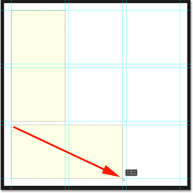 Selecting the squares in the bottom left and bottom center of the grid.