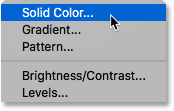 Adding a Solid Color fill layer in Photoshop