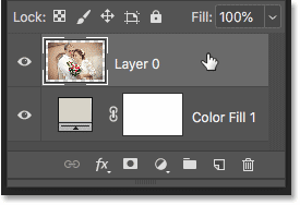 Selecting the image in the Layers panel