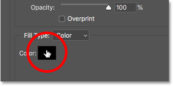 Clicking the stroke color swatch in the Layer Style dialog box