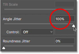 Increasing Angle Jitter to 100 percent. 