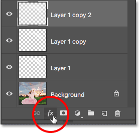 Clicking the Layer Styles icon at the bottom of the Layers panel. 