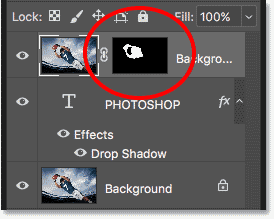 قام Photoshop بتحويل التحديد إلى قناع طبقة