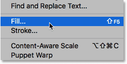 Photoshop Fill command in Edit menu