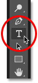 Selecting the Type Tool in Photoshop