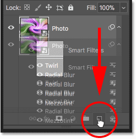 Dragging the Smart Object onto the New Layrr icon in the Layers panel