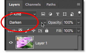 Setting the blend mode of the flipped image to Darken